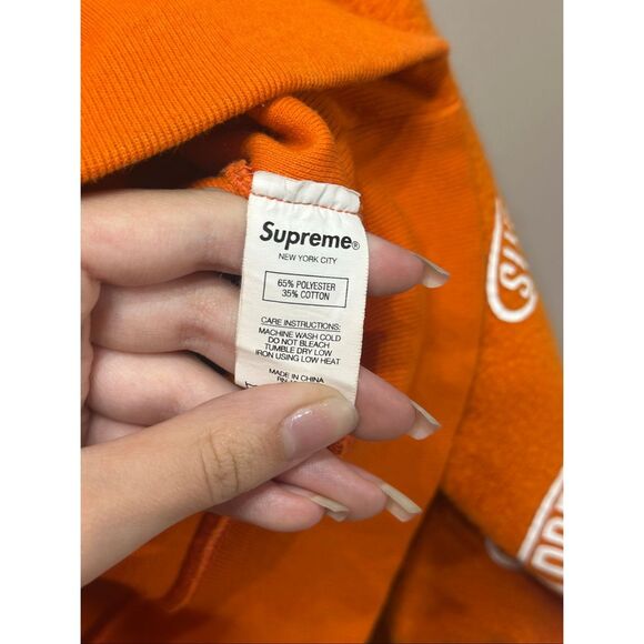 NWOT Supreme 2021 Collection Orange Liner Crewneck Sweatshirt Men's Medium - Picture 5 of 10